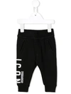 Dsquared2 Icon Tapered Cotton Track Pants In Black
