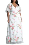 Kiyonna Embroidered Elegance Floral Gown In Le Temps De Fleur