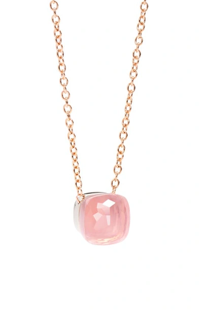 Pomellato Nudo Pink Doublet Pendant Necklace In Gold,pink