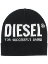 DIESEL LOGO PRINT BEANIE