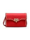 Valentino Garavani Women's Small Rockstud Leather Crossbody Bag In Rouge