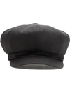 Prada Re-nylon Triangle Logo Newsboy Cap In Black