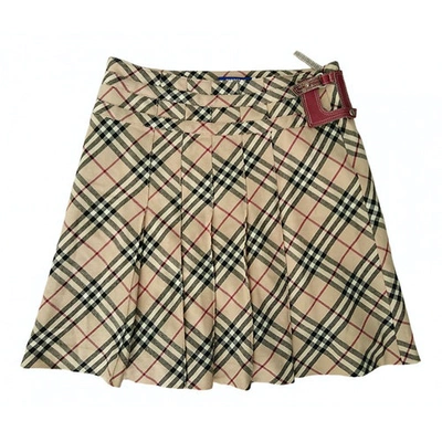 Pre-owned Burberry Beige Wool Skirt