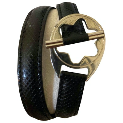 Pre-owned Montblanc Black Leather Bracelet