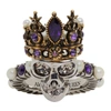 Alexander Mcqueen Silver & Gold Queen Skull Ring