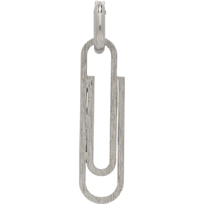 Off-white Paper Clip Silver-tone Hoop Earring In 7800 Metal