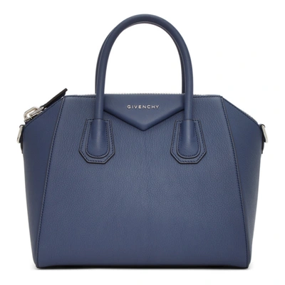 Givenchy Navy Small Antigona Bag In Black