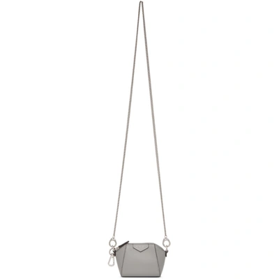 Givenchy Baby Antigona Calfskin Leather Bag In Gray