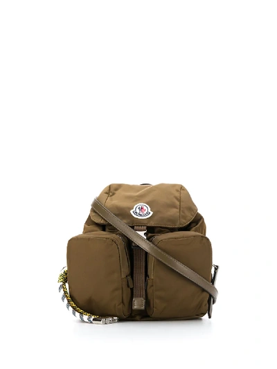 Moncler Small Dauphine Logo-patch Backpack In Green