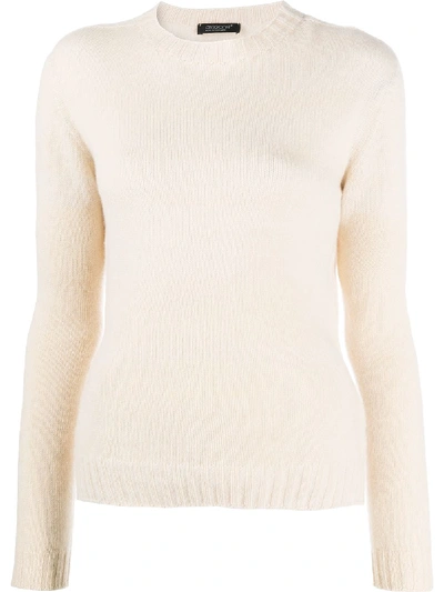 Aragona Rib-trimmed Round Neck Jumper In Neutrals