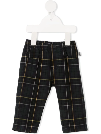 Il Gufo Babies' Check Slim-fit Trousers In Green