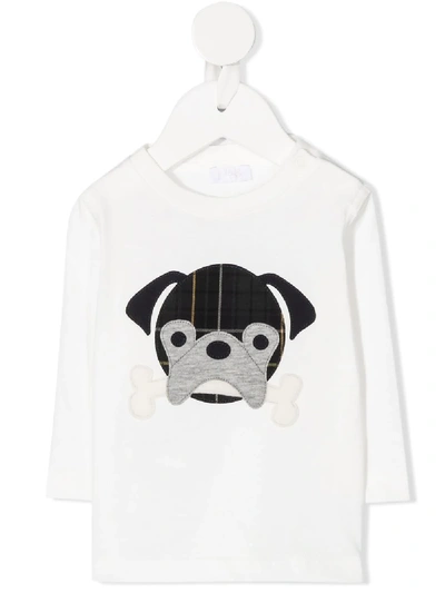 Il Gufo Babies' Appliqué Dog Sweatshirt In White