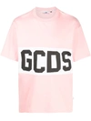 Gcds Band Logo Print T-shirt In Pink,white,black