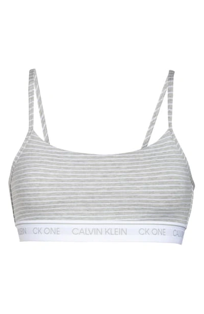 Calvin Klein Ck One Bralette In Cozy Stripe/ Grey Heather