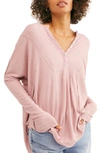 Free People Leo Henley Tee In Pearl Mauve