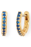 Kate Spade Tiny Twinkles Pave Huggie Hoop Earrings In Light Sapphire