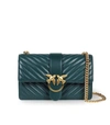 PINKO LOVE CLASSIC ICON V QUILT CL DARK GREEN CROSSBODY BAG