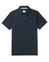 Rag & Bone Interlock Slim Fit Heathered Polo Shirt In Dark Blue