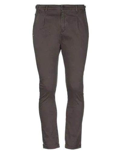Grey Daniele Alessandrini Pants In Dark Brown