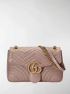 Gucci Gg Marmont Small Matelassé Convertible Shoulder Bag In Beige