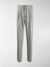 Brunello Cucinelli Drawstring Straight-leg Trousers In Grey