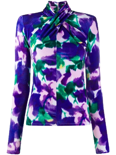 Richard Quinn Floral Print Blouse In Purple