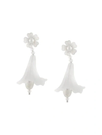 Shrimps Large Lily Earrings In White