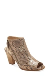 Paul Green 'cayanne' Leather Peep Toe Sandal In Platino/ Sisal Snake Print