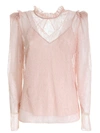 BLUMARINE FLORAL PATTERN LACE BLOUSE IN PINK