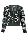 KENZO KENZO INTARSIA KNIT CROPPED CARDIGAN