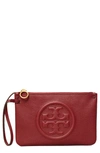 Tory Burch Perry Leather Wristlet In Tinto