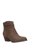 Bella Vita Helena Womens Faux Leather Stacked Heel Booties In Brown