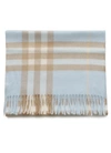 Burberry Classic Giant Check Cashmere Scarf In Pale Blue