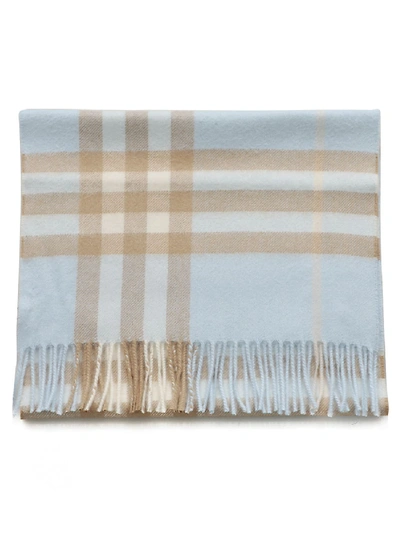 Burberry Classic Giant Check Cashmere Scarf In Blue