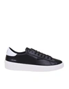 DATE BLACK LEATHER SNEAKERS,11499640