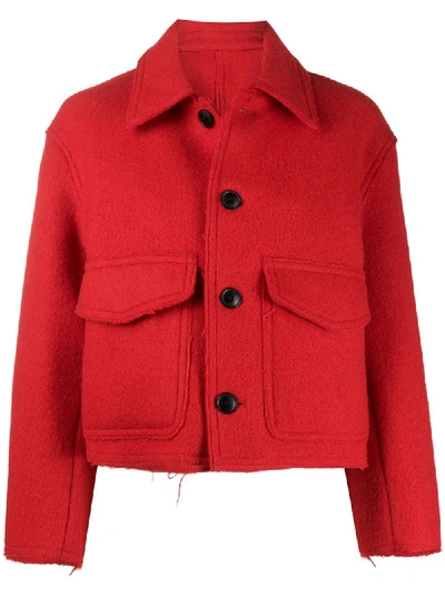 Ami Alexandre Mattiussi Patch Pockets Boxy Jacket In Red