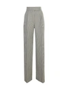 Alexander Wang Chain-embellished Houndstooth Wool-blend Straight-leg Pants In Black White