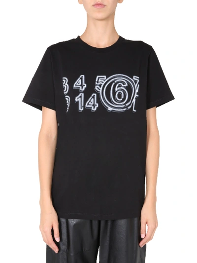 Mm6 Maison Margiela Crew Neck T-shirt In Nero