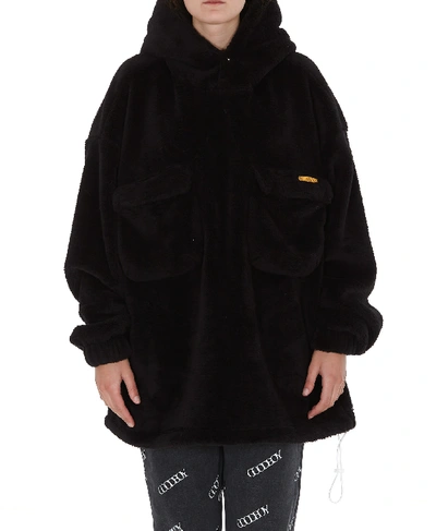 Goodboy Big Logo Faux Fur Jacket In Black