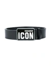 Dsquared2 Teen Logo-print Belt In Black