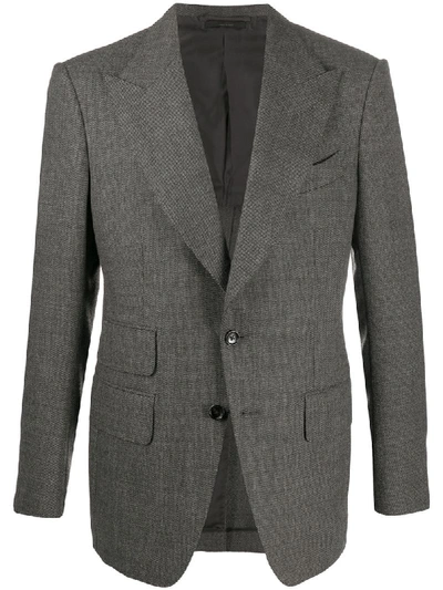Tom Ford Single-breasted Wool Blazer In Grey