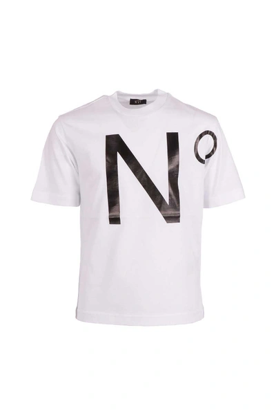 N°21 White T-shirt For Kids With Black Logo