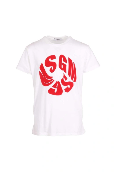 Msgm Kids' Tshirt In Bianco