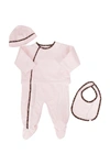 Fendi Pink Set With Double Ff For Baby Girl In Rosa