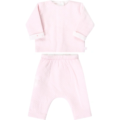 Absorba Pink Suit For Babykids With Flowers