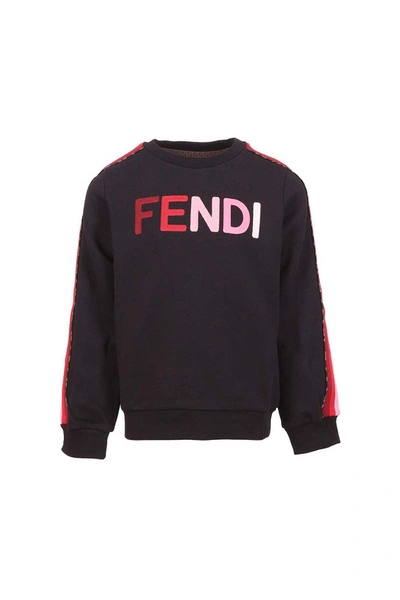 Fendi Kids' Black Cotton Sweatshirt In Nero