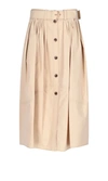 CHLOÉ CHLOÉ BELTED BUTTONED MIDI SKIRT