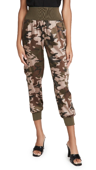 Cinq À Sept Giles High-waist Camo Jogger Trousers In Olive Multi