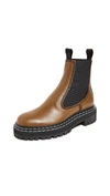 Proenza Schouler Khaki Leather Lug Sole Chelsea Boots In Muschino