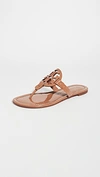 Tory Burch Miller Soft Leather Thong Sandals In Tan